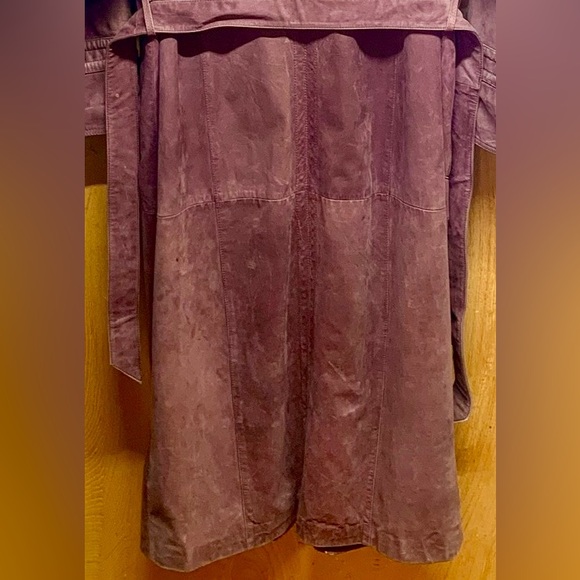 🔥VTG Genuine Leather Trench Coat Ankle Duster 80s 90s Cowboy Western Full Length - Picture 5 of 16